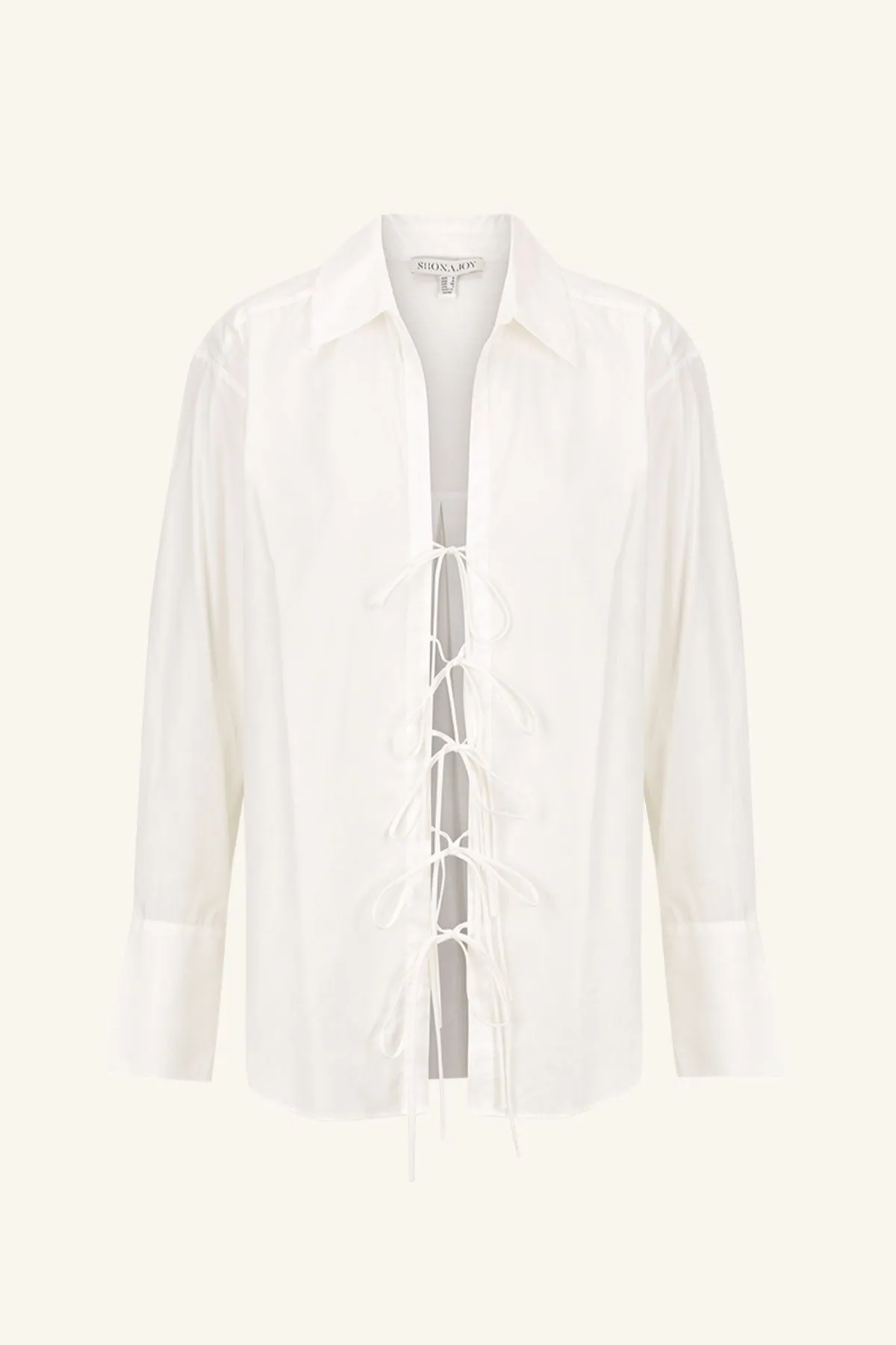 AMADA LACE UP SHIRT - WHITE