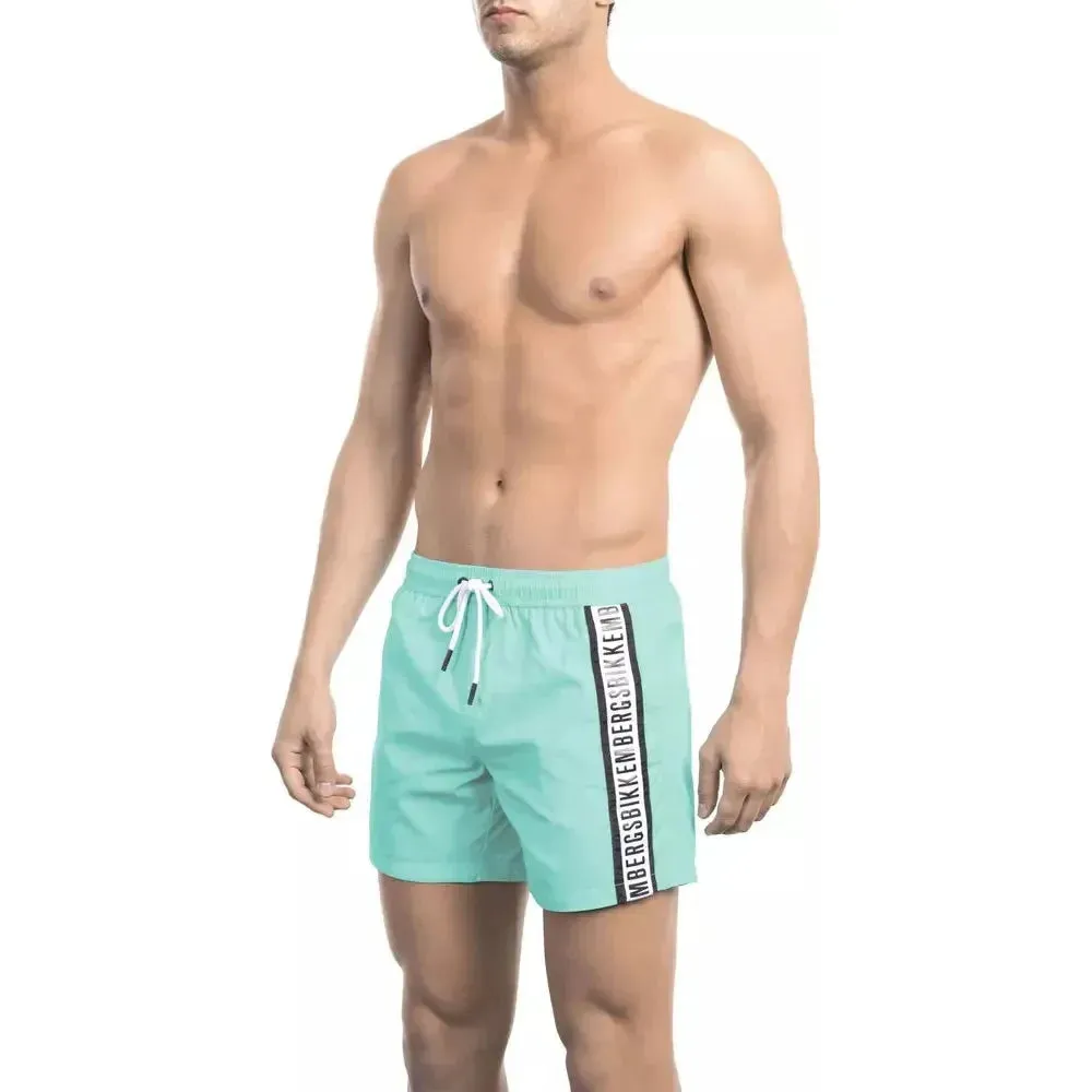 Bikkembergs Light Blue Polyamide Men Swim Short