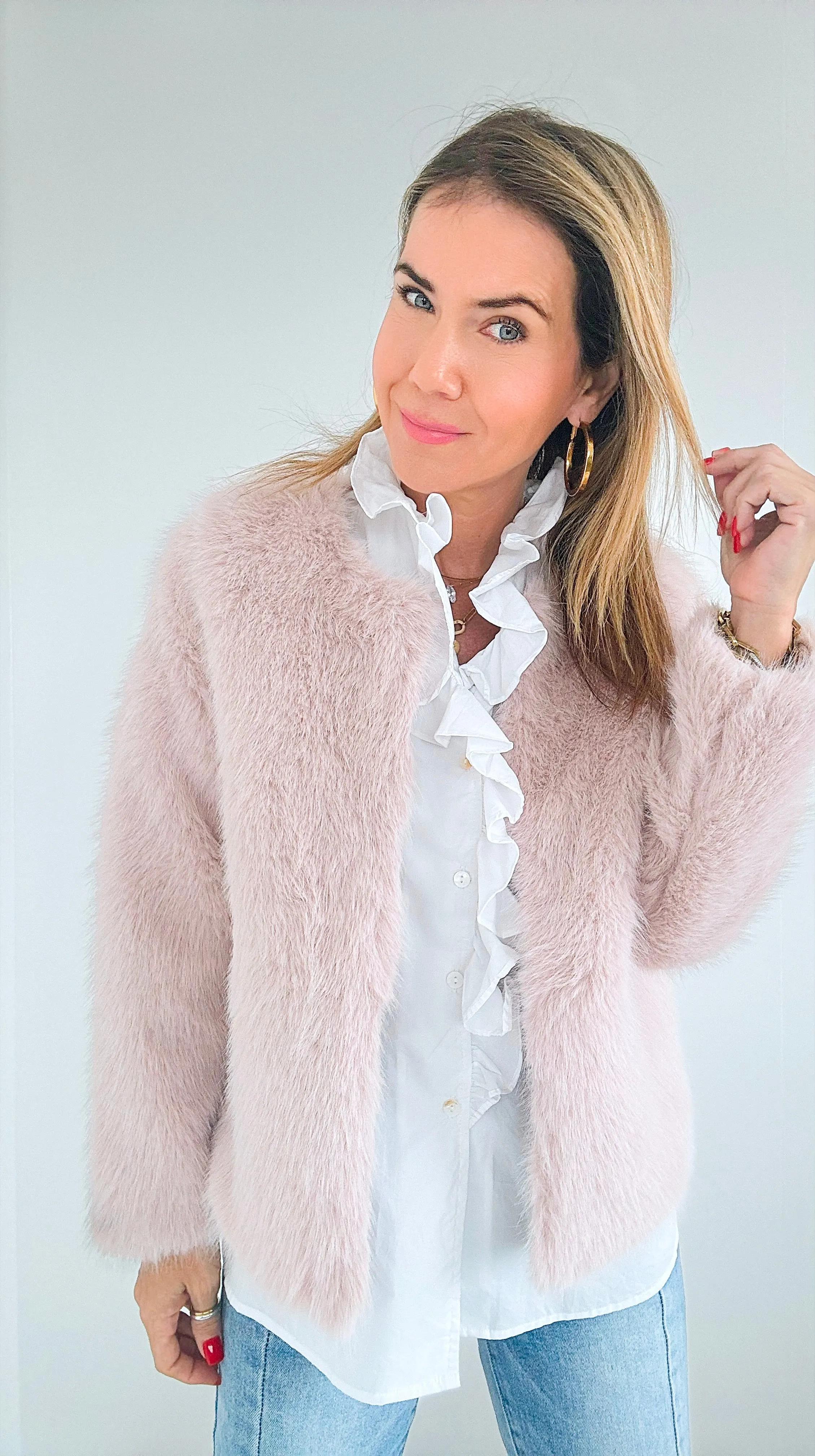 Blush Luxe Faux Fur Jacket