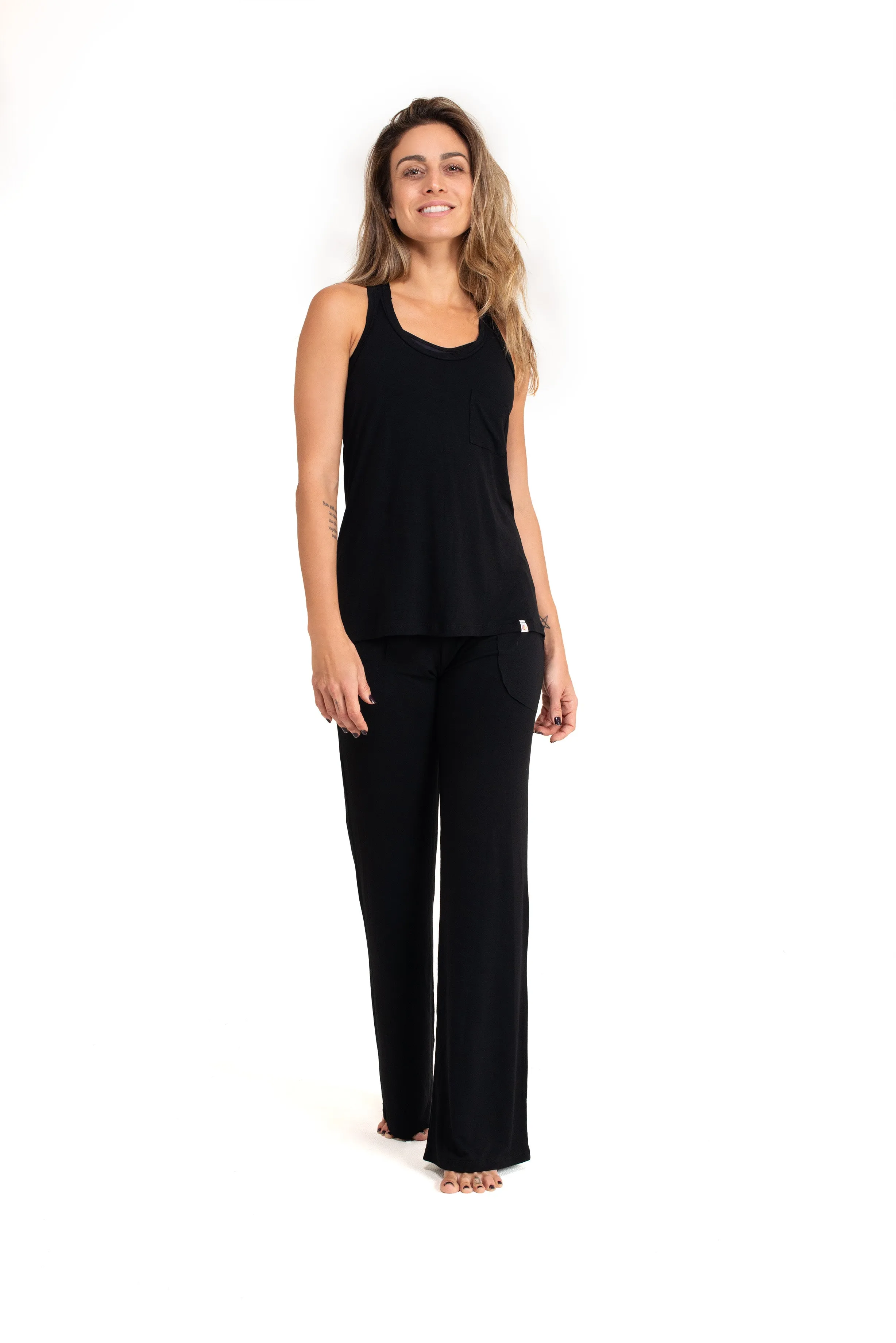 Bora-Bora Comfy Pants, Black, Fleece Viscose