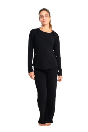 Bora-Bora Comfy Pants, Black, Fleece Viscose