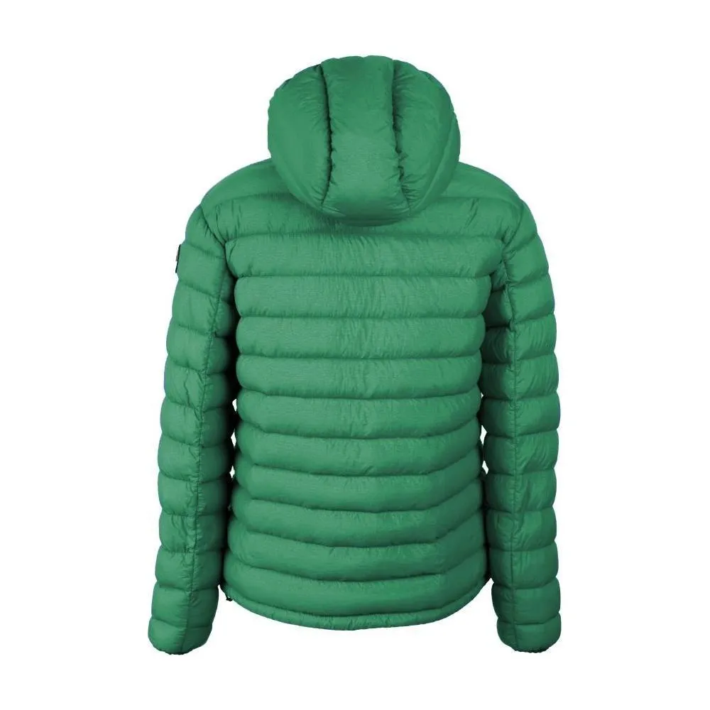 Centogrammi Chic Hooded Down Nylon Jacket in Lush Green