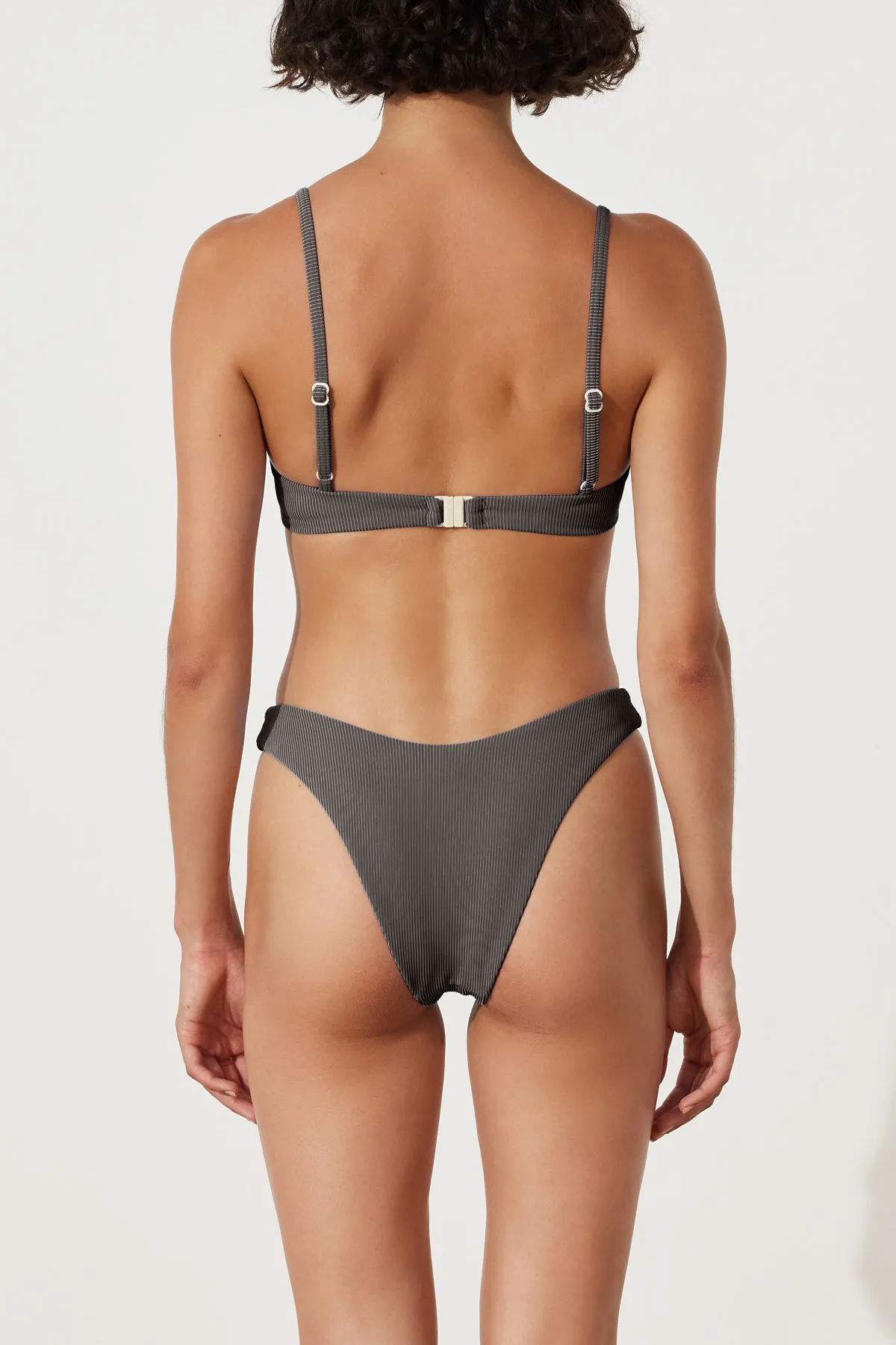 Charcoal Stripe Balconette Bra Cup