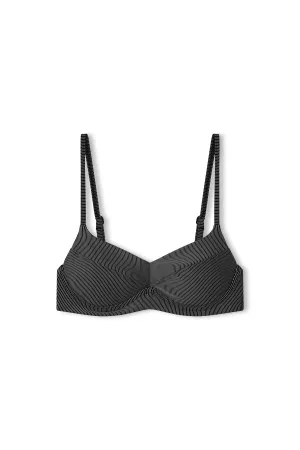 Charcoal Stripe Balconette Bra Cup