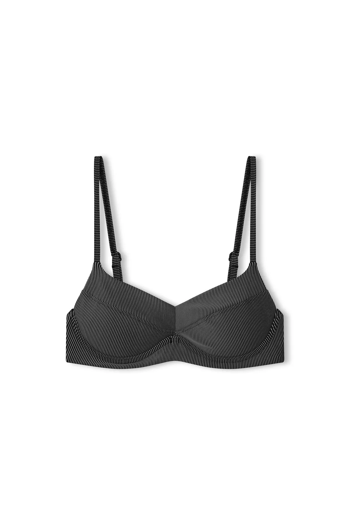 Charcoal Stripe Balconette Bra Cup