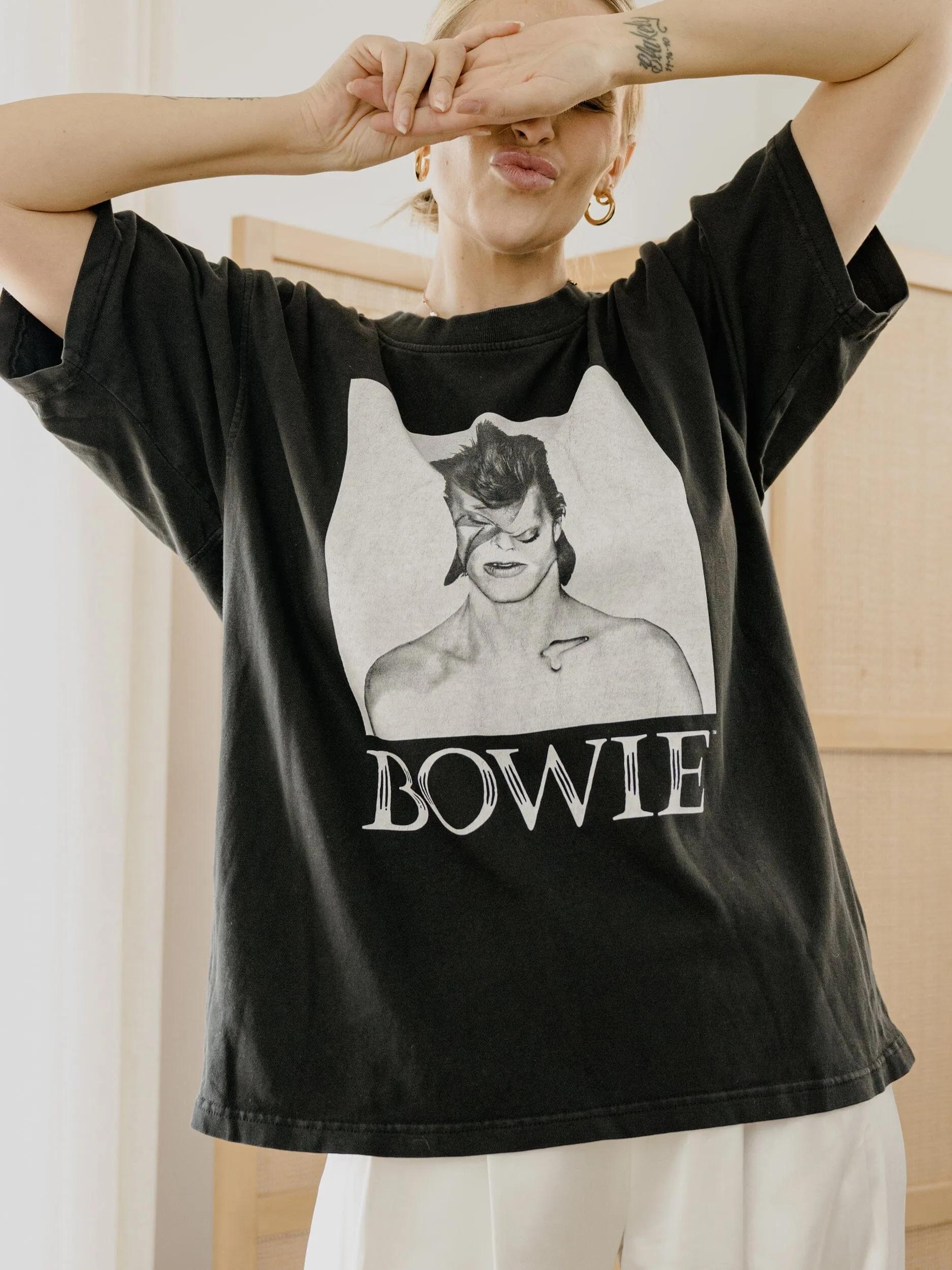 David Bowie Aladdin Sane Dither Black Hi-Dive Tee