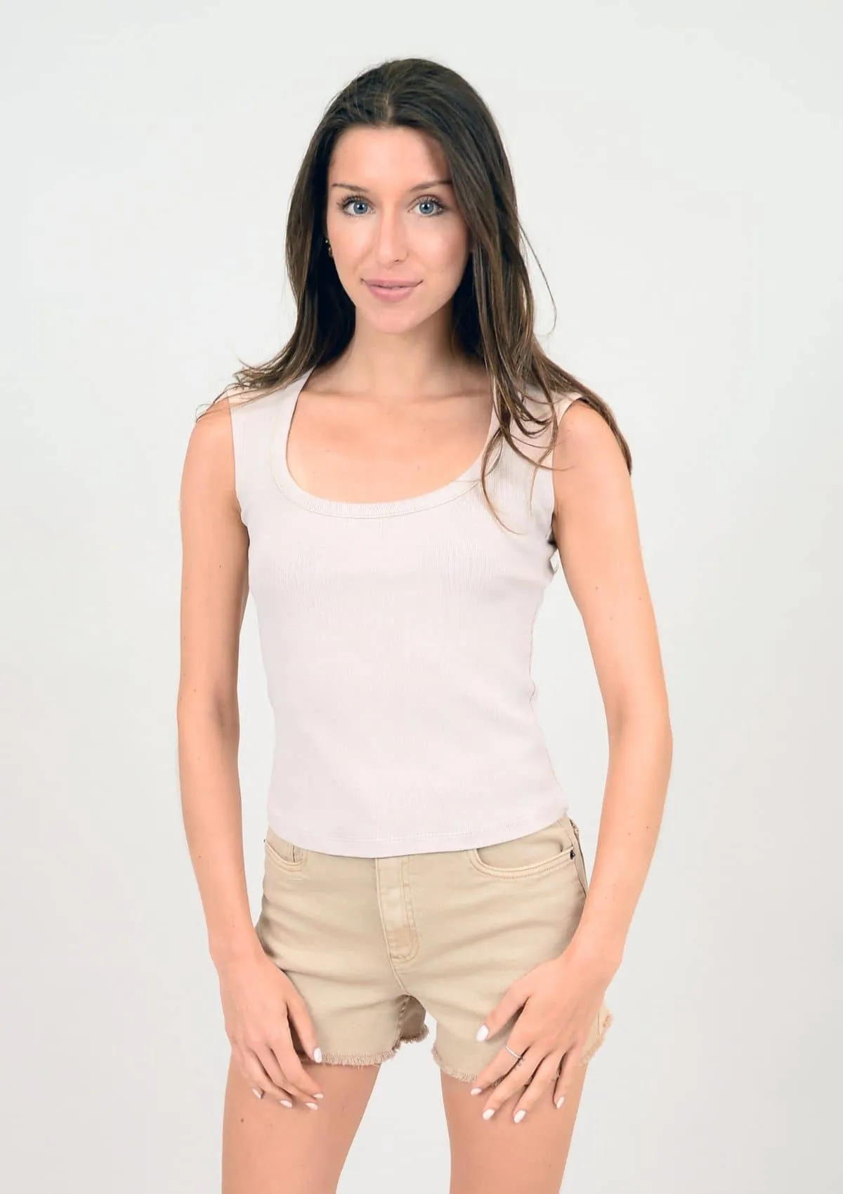 Driscoll Scoop Neck Tee- Moonlight