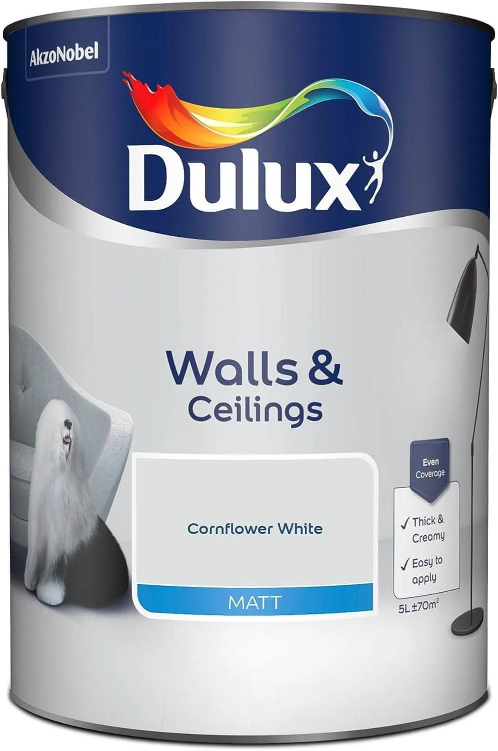 Dulux Matt Emulsion 5L - Cornflower White