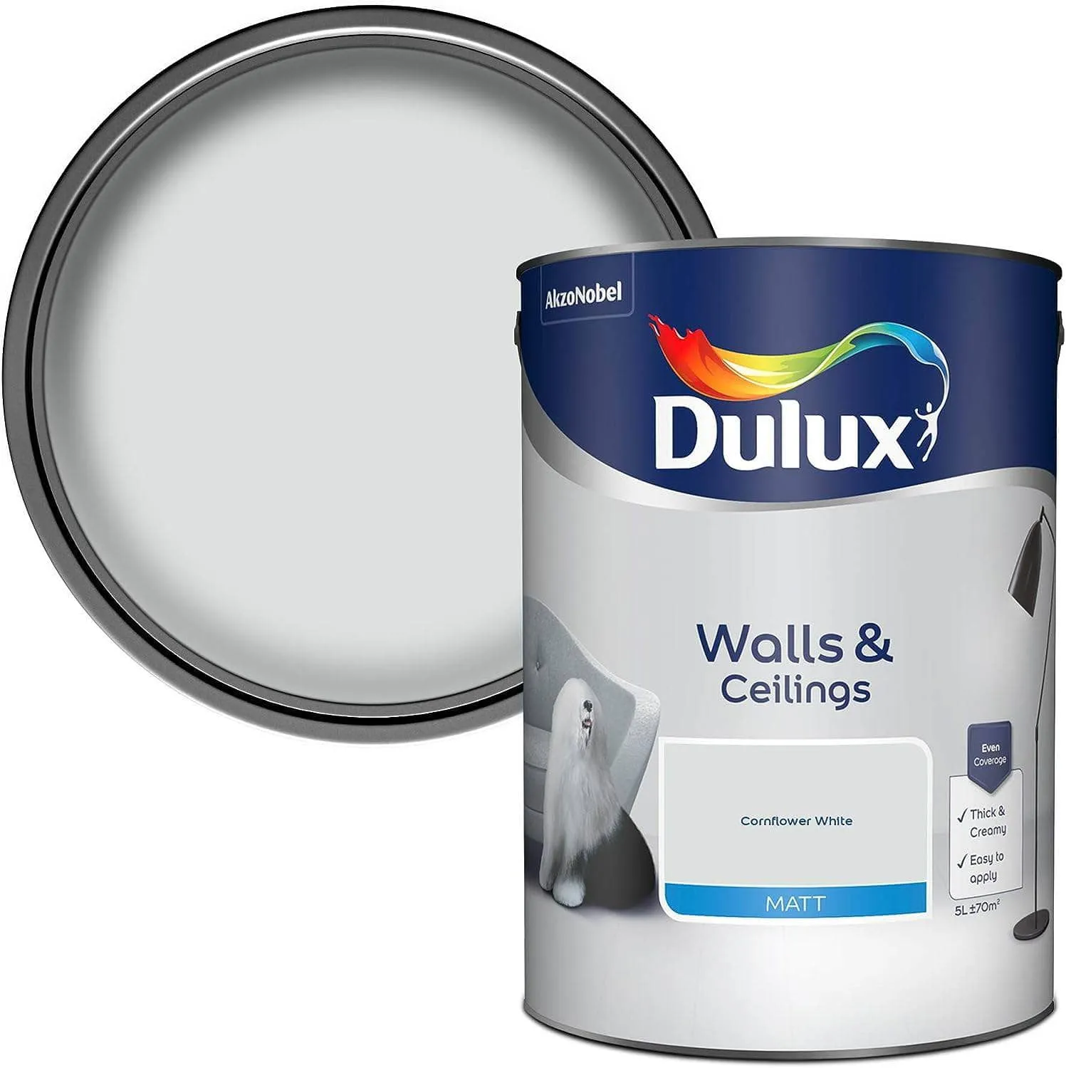 Dulux Matt Emulsion 5L - Cornflower White