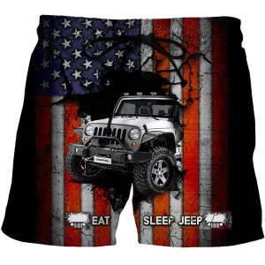 Eat Sleep Jeep US Flag - Short