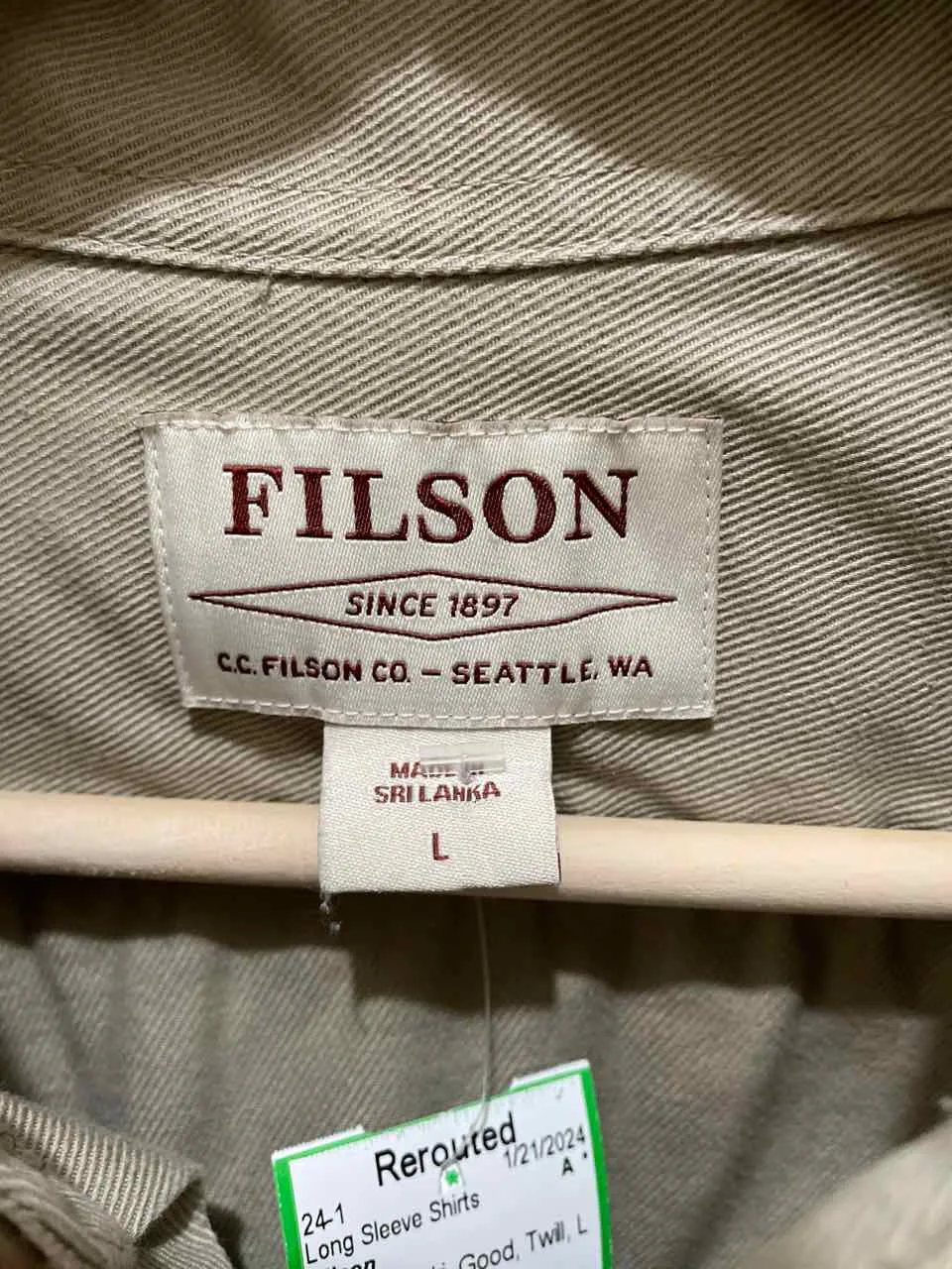 Filson Chino Shirt Men's L