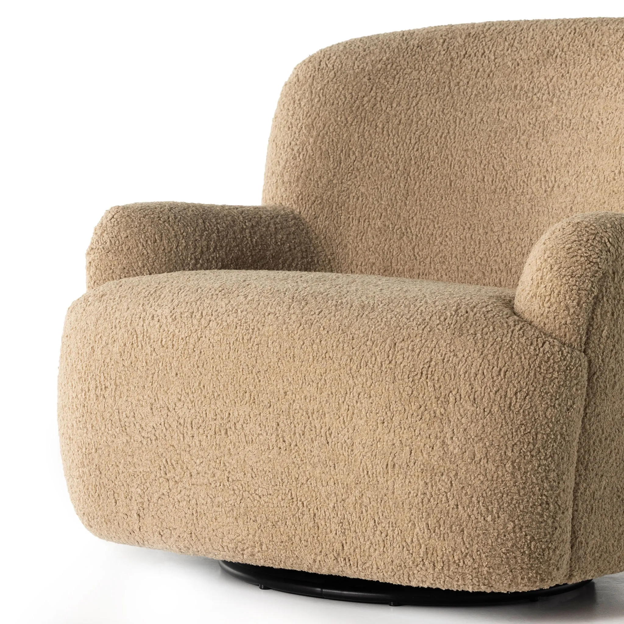 Four Hands Kadon Swivel Chair In Sheepskin Camel