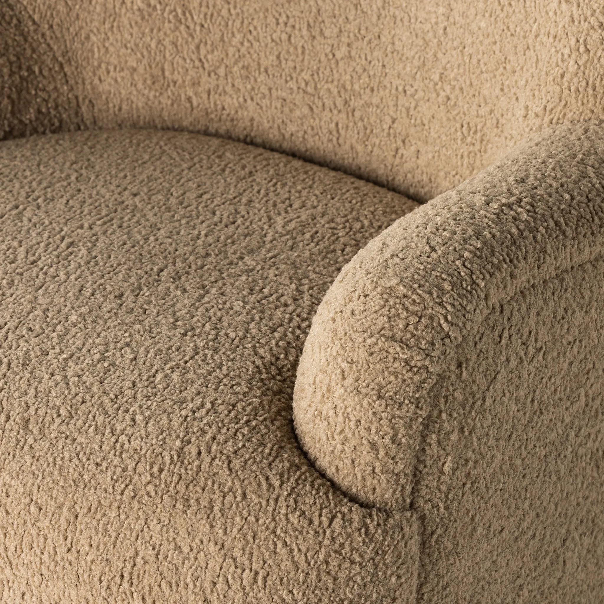 Four Hands Kadon Swivel Chair In Sheepskin Camel