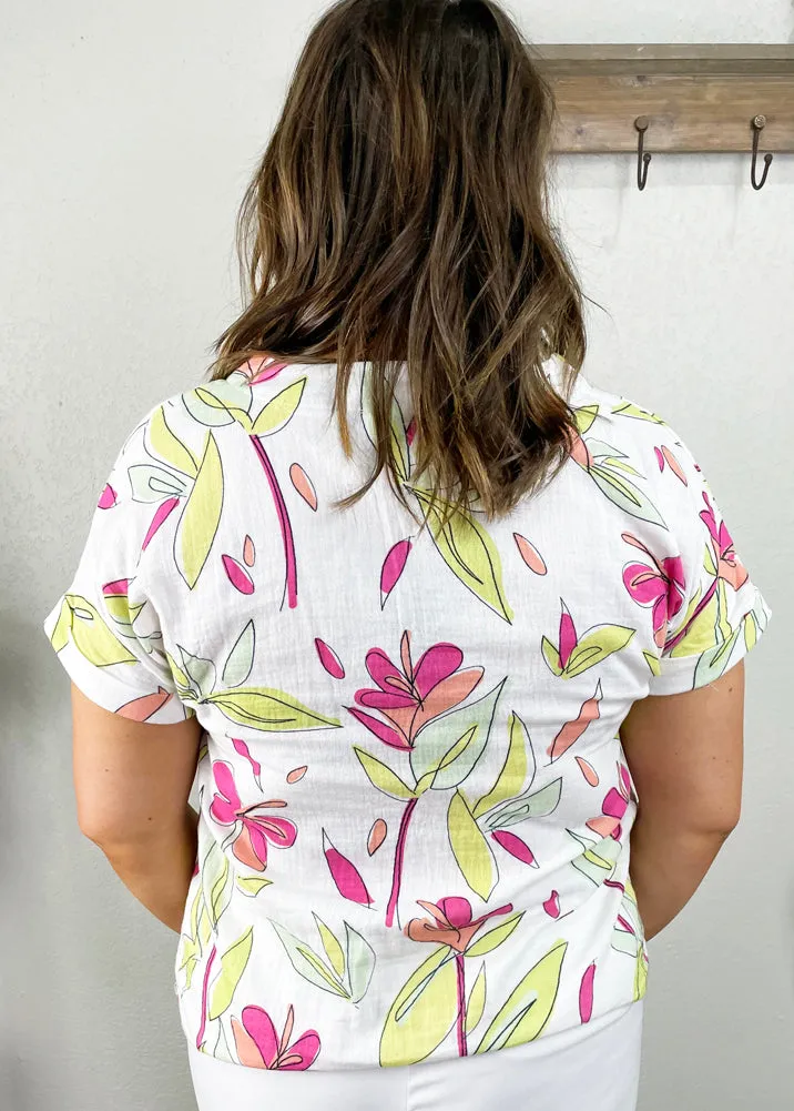 Harper Top in Fab Floral White by Michelle McDowell