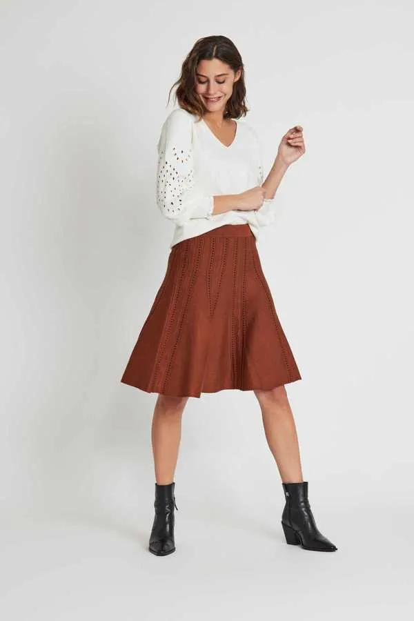 Hermine Knit Skirt - Brown