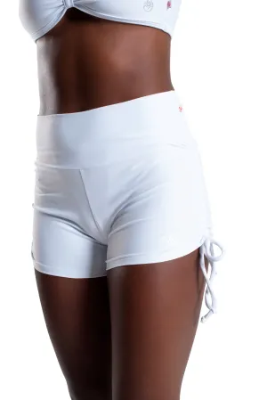 High Waist Side String Shorts, White, Ultra Cool Form Light