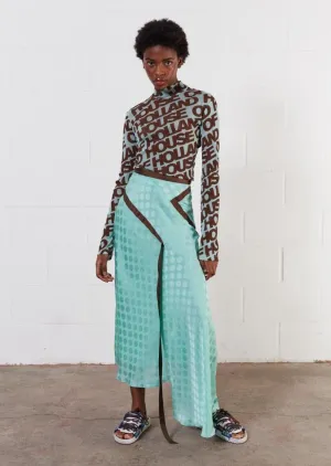 House Of Holland Jacquard Mint Midi Skirt