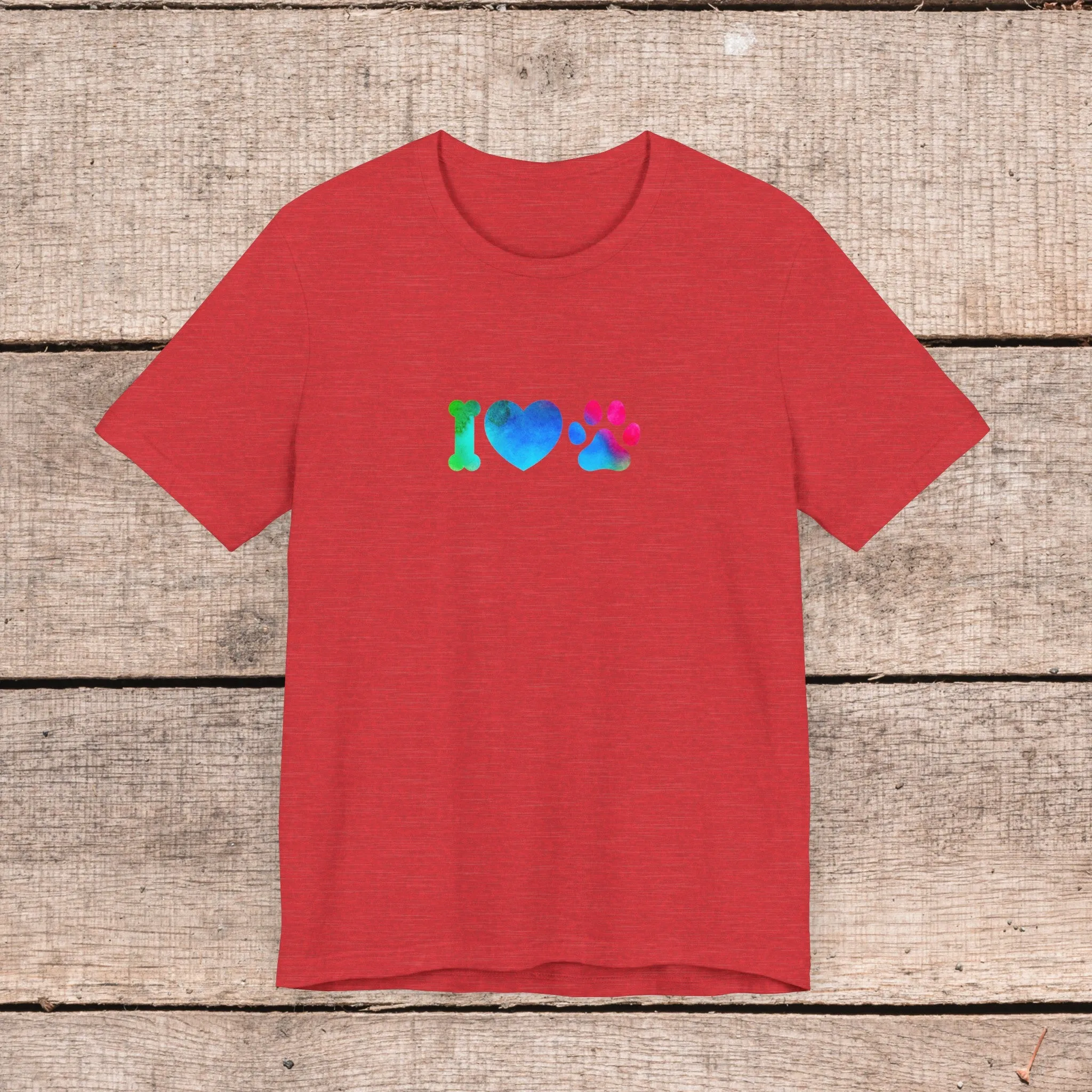 I Love My Dog with Hearts-- Comfy Womens Bella Canvas Style Tee-- Gift for Her, Dog Mom Gift, Custom Dog Shirt