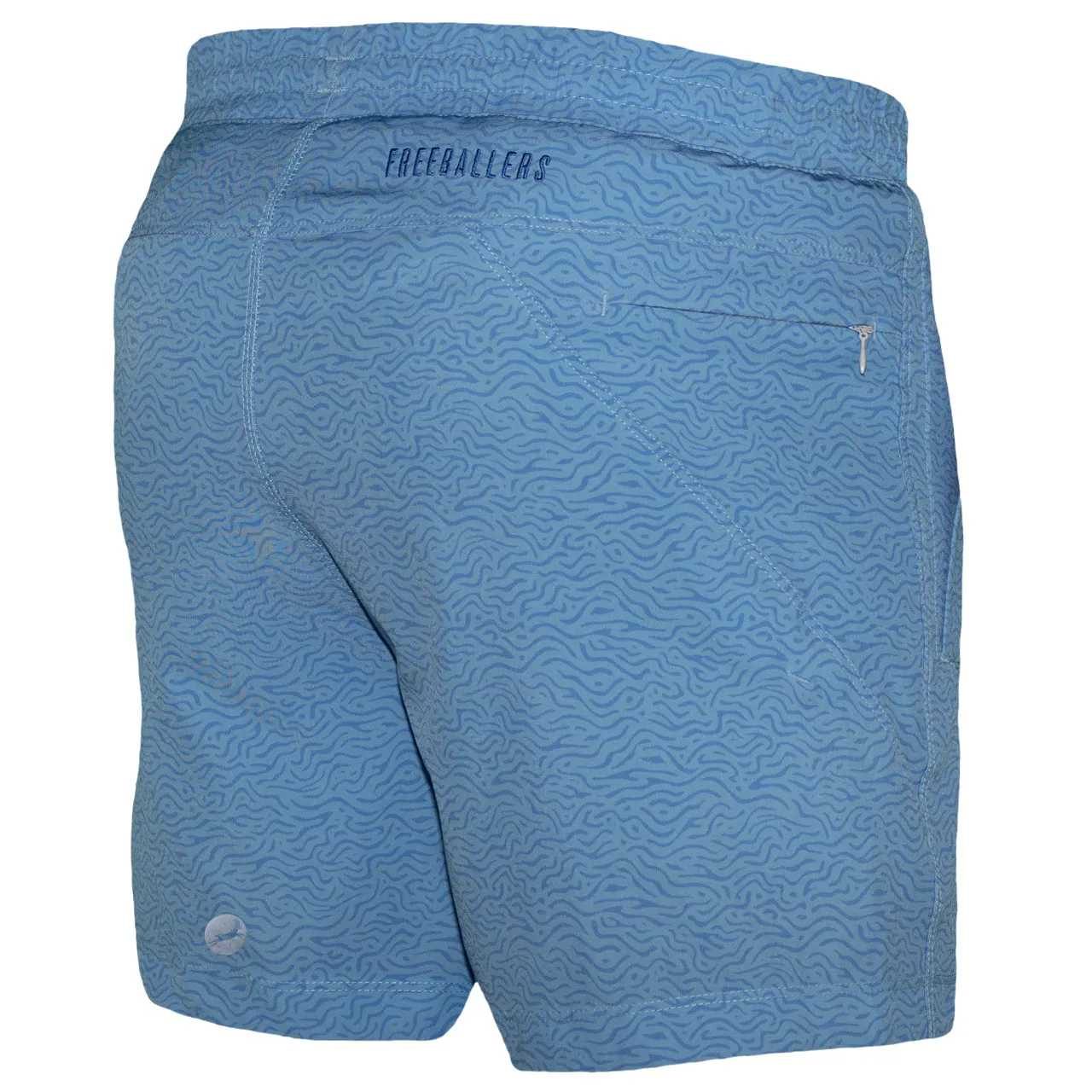 Sport Shorts in Light Blue Topo Design - Freeballers