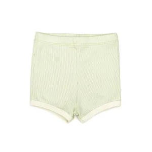 Light Green Ribbed Shorts