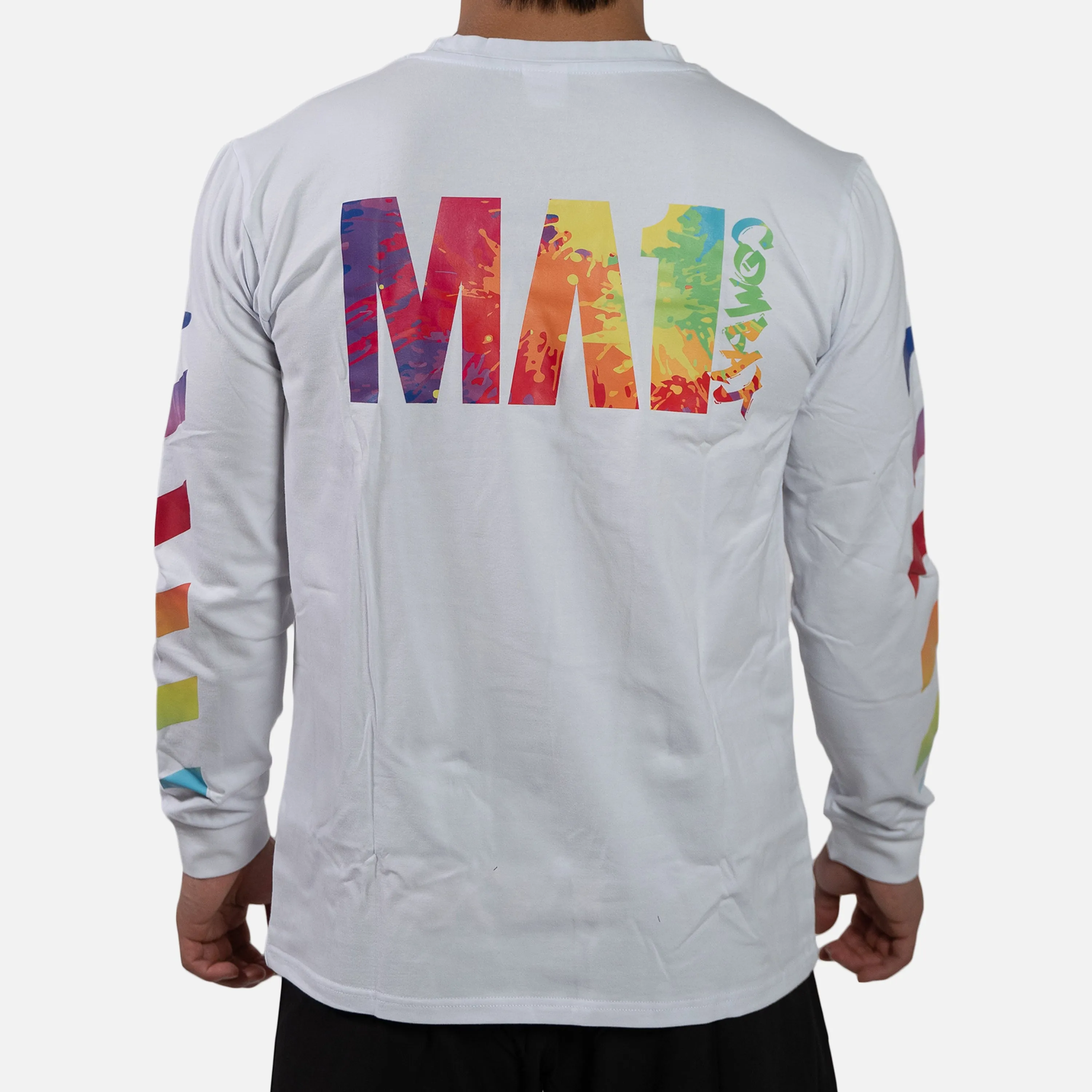 MA1 Combat White Color Splash Long Sleeve T-Shirt