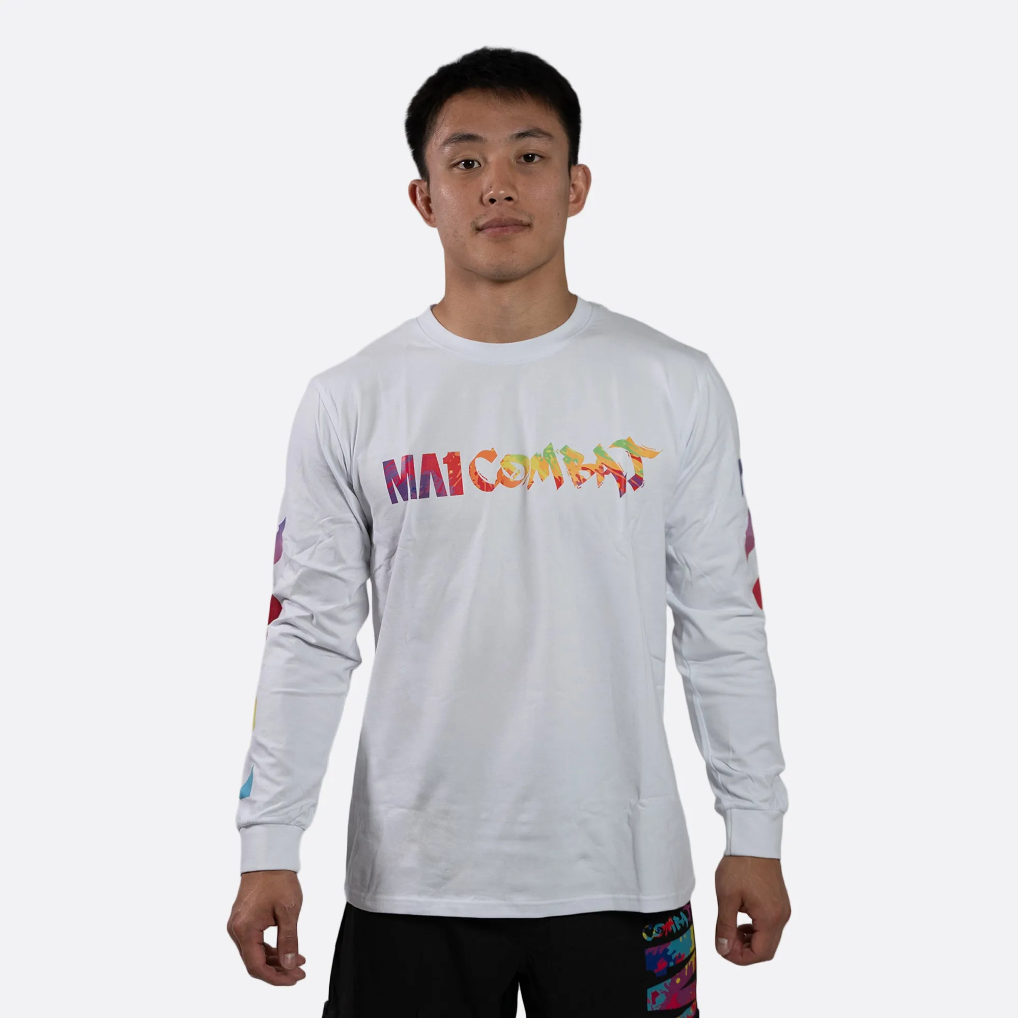 MA1 Combat White Color Splash Long Sleeve T-Shirt