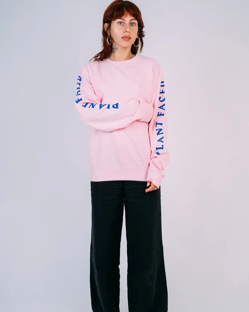 No Beef Sweater - Baby Pink x Electric Blue