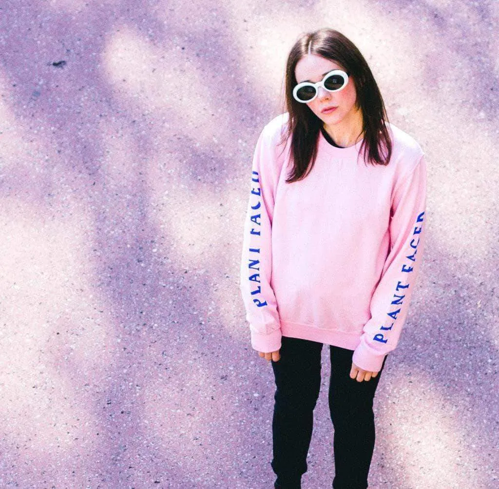 No Beef Sweater - Baby Pink x Electric Blue