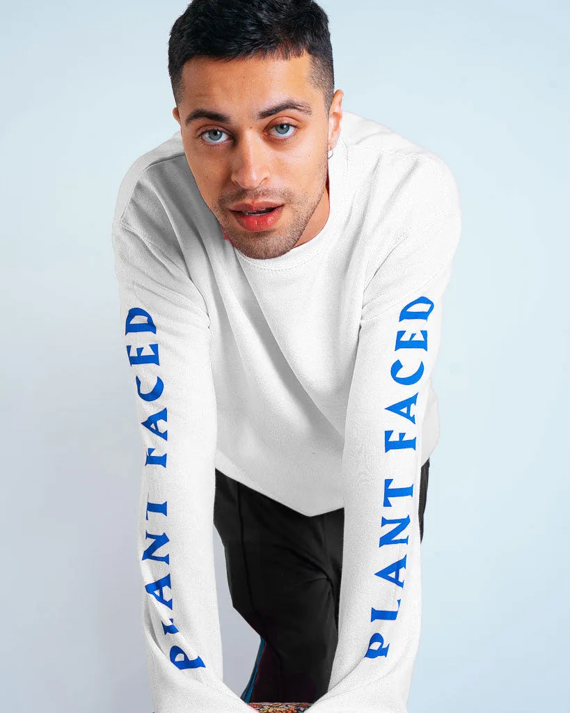 No Beef Sweater - White x Electric Blue - Unisex