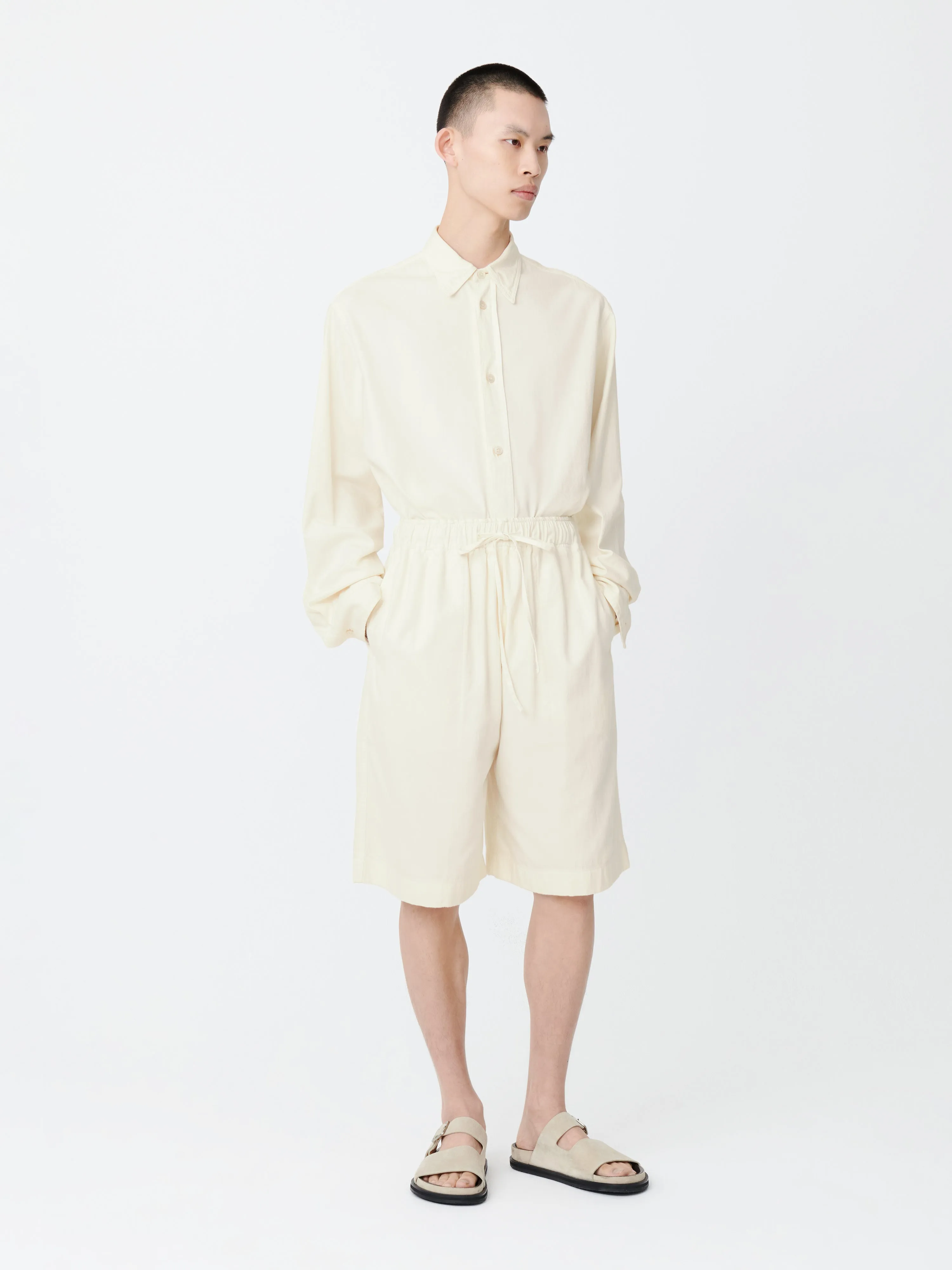 Ossi Denim Shorts in Parchment