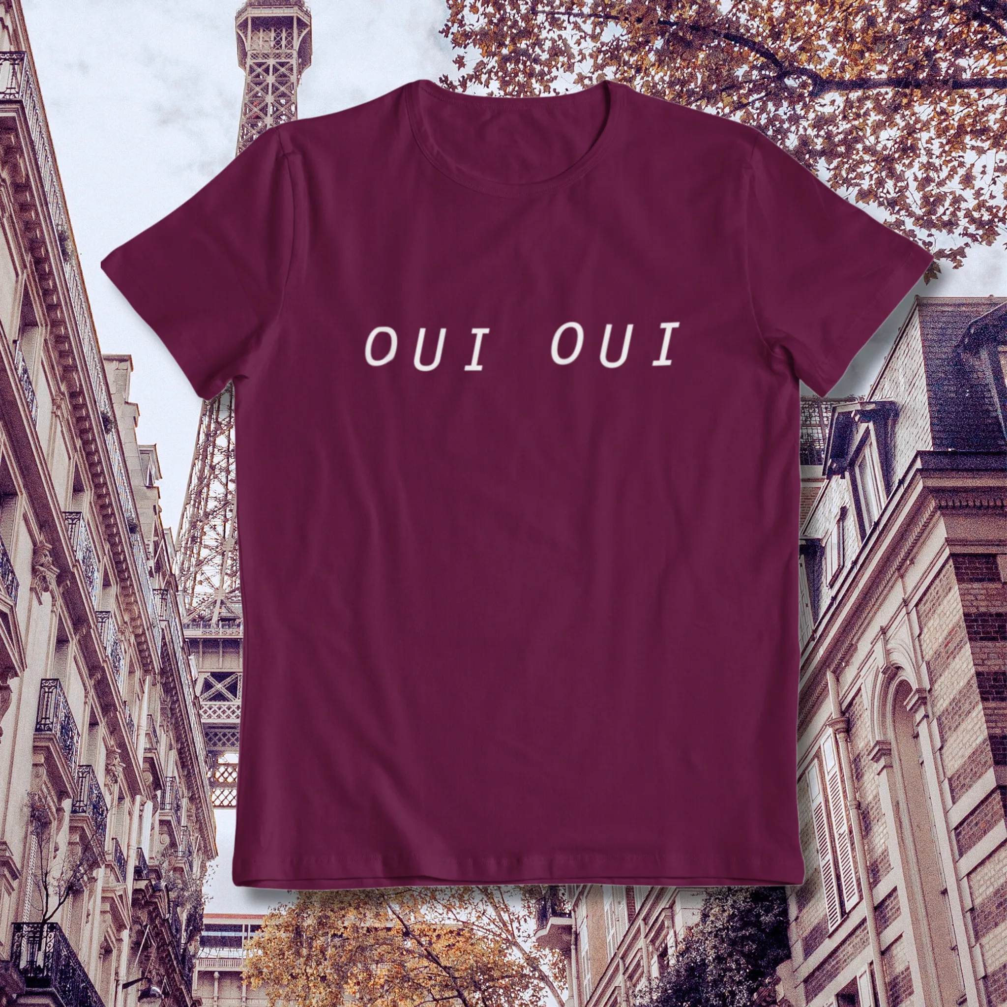 OUI OUI, BABY TEE - BORDEAUX