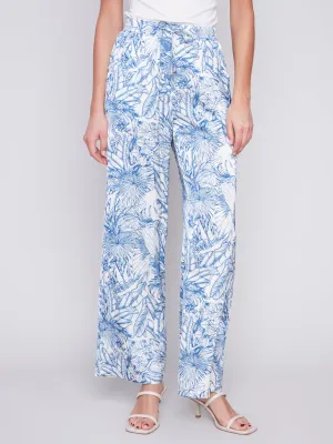 Printed Satin Wide Leg Pant