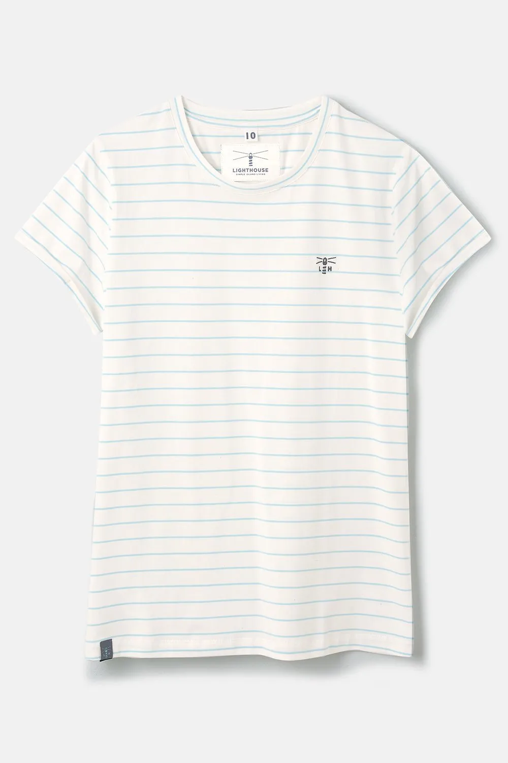 Seashore T Shirt - Cloud Pale Blue Stripe