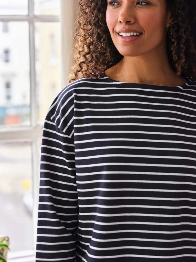 Thought Fairtrade Organic Cotton Breton Top - Navy