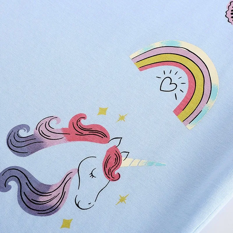 Toddler/Kid Girl's Unicorn with Rainbow Print Design T-shirt