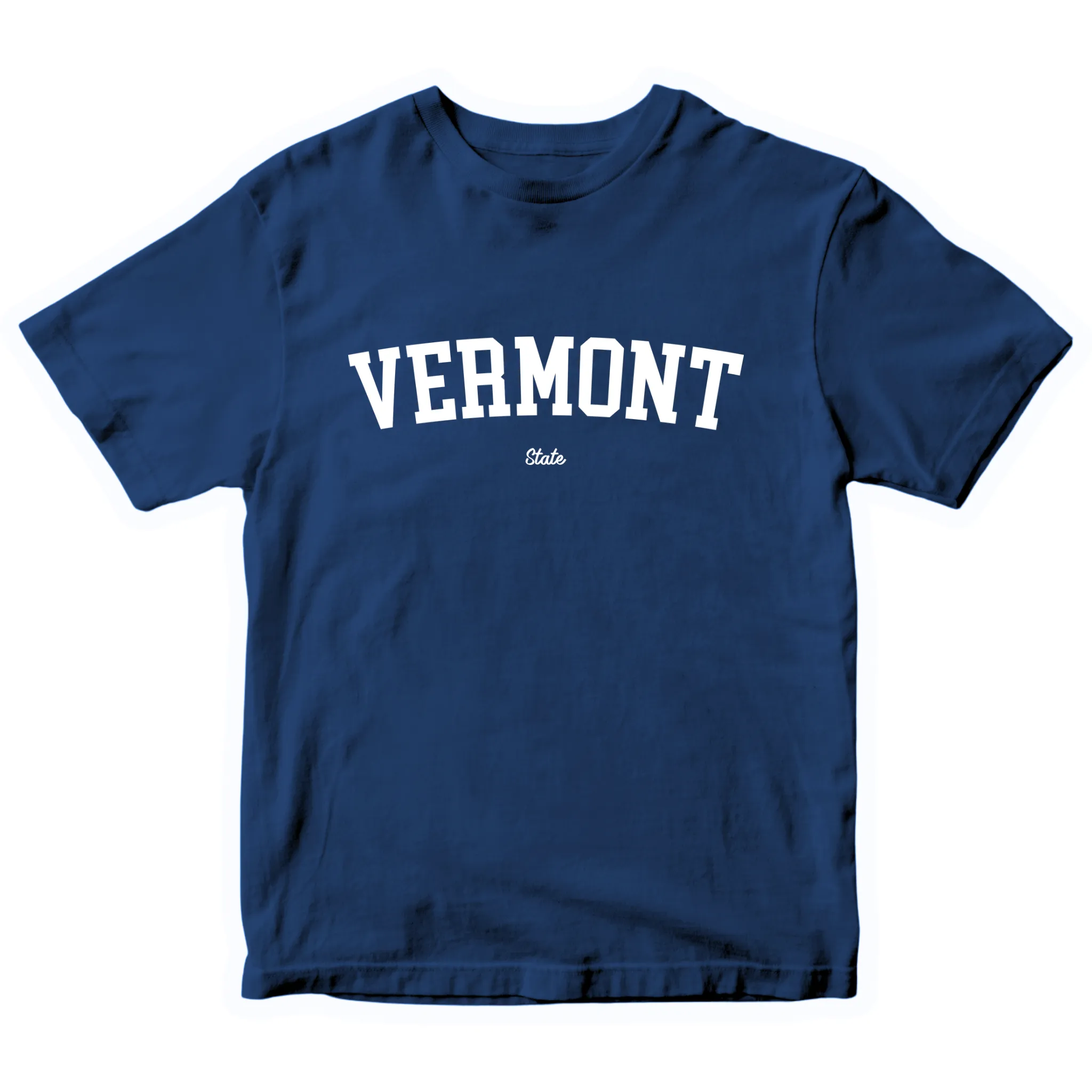 VERMONT (hvid), BABY TEE - NAVY