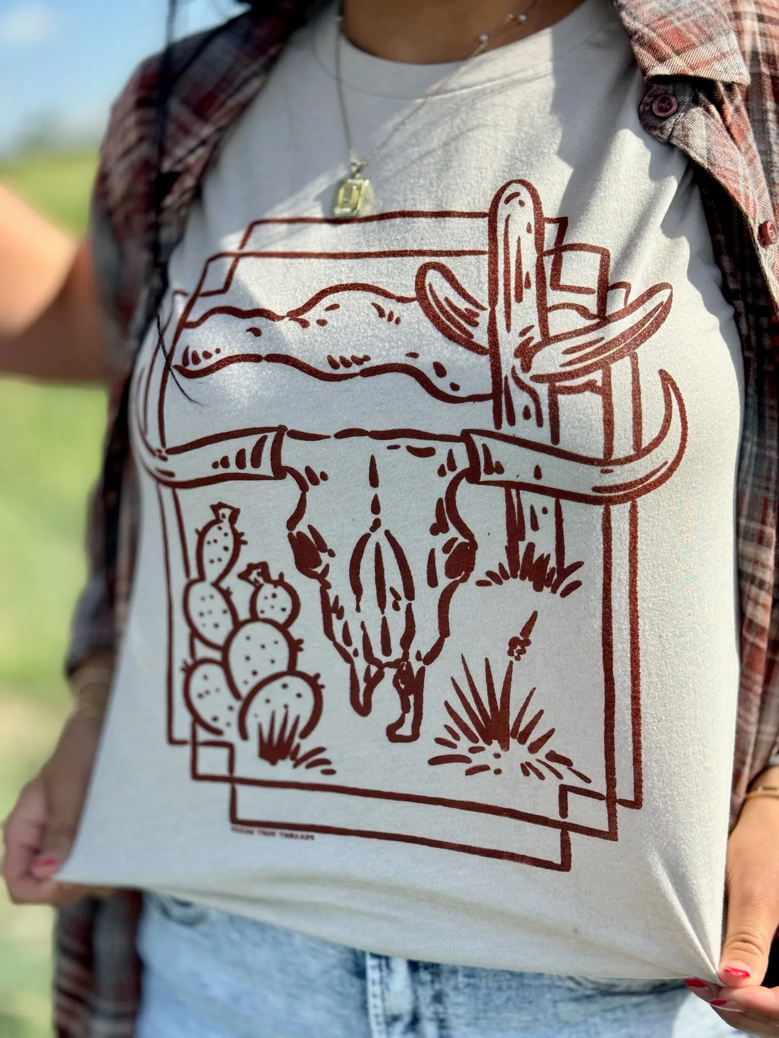 Western Skull Cactus Scene Tee