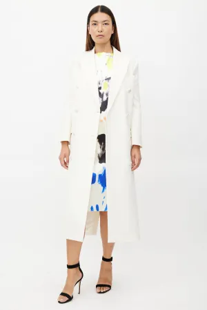 White Double Breasted Wool Coat