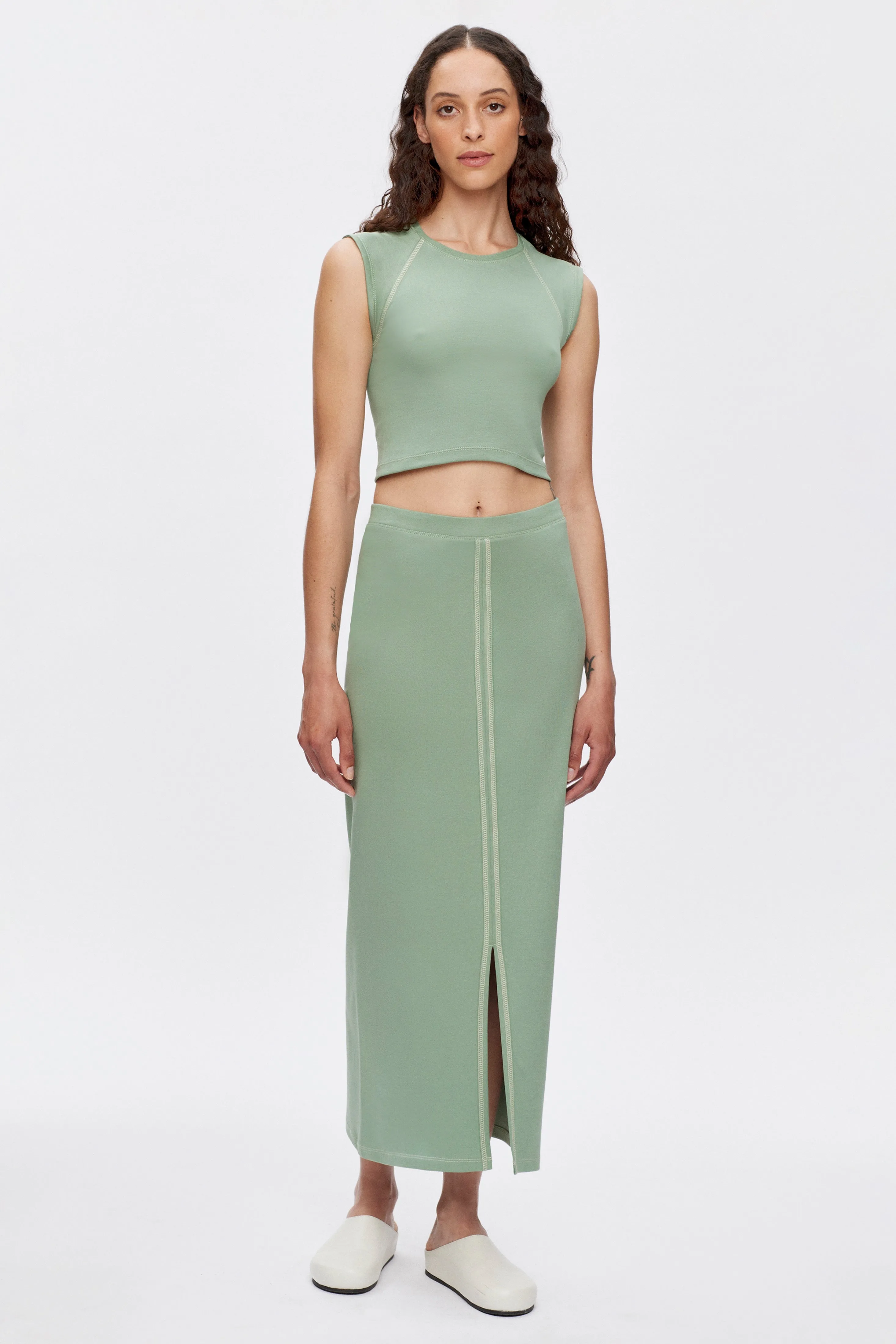 Women's Lotfia Skirt in Hedge Green/Chardonnay